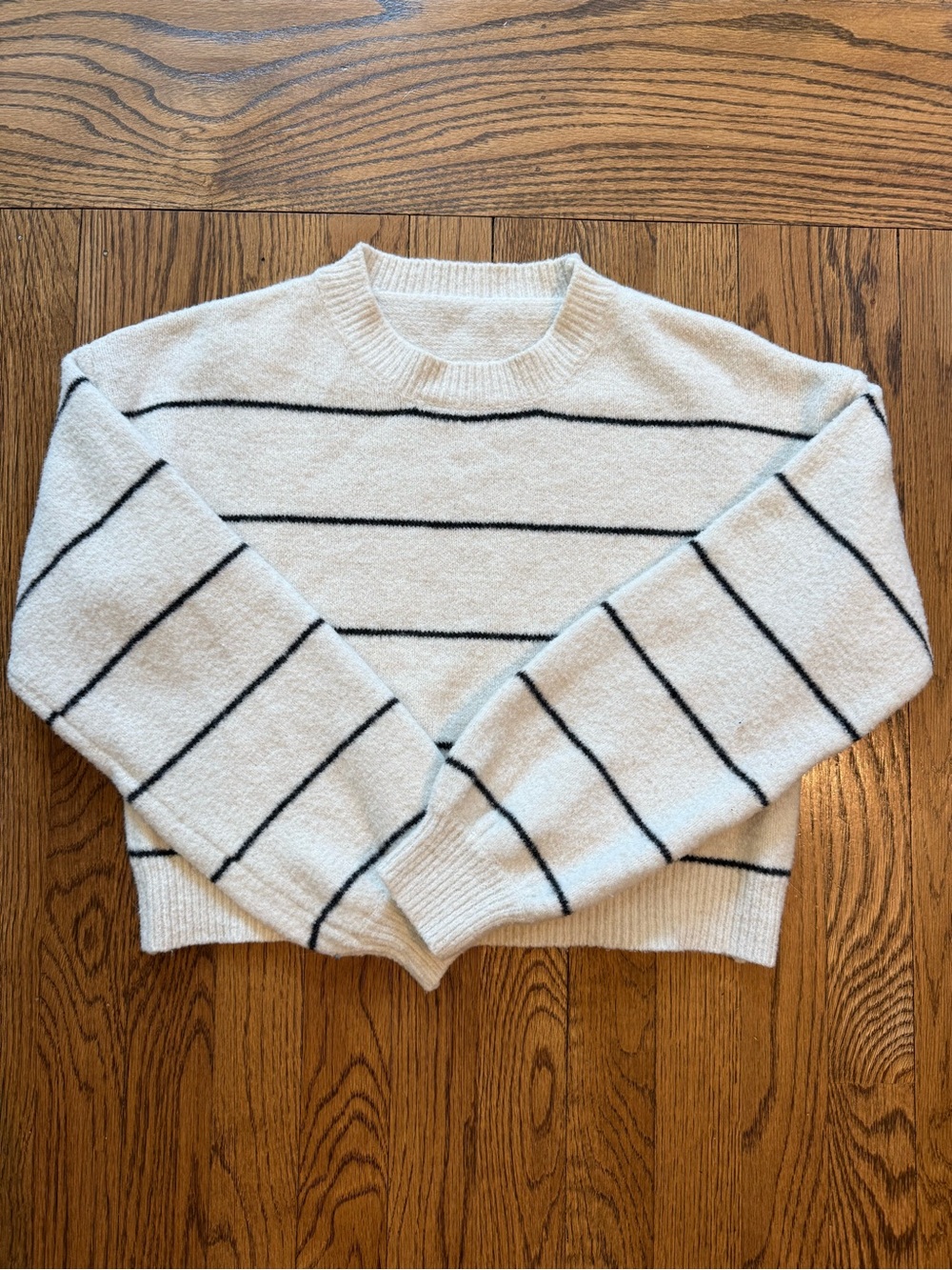 SHEIN Cream Sweater with Black Stripes